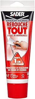 Sader Rebouche Tout – Enduit de Rebouchage Intérieur Prêt à l’Emploi – Tous Supports – Rebouchage et Égalisation de Trous et Fissures Jusqu’à 1 cm – Joint Plaque de Plâtre – 1 Tube 330 g