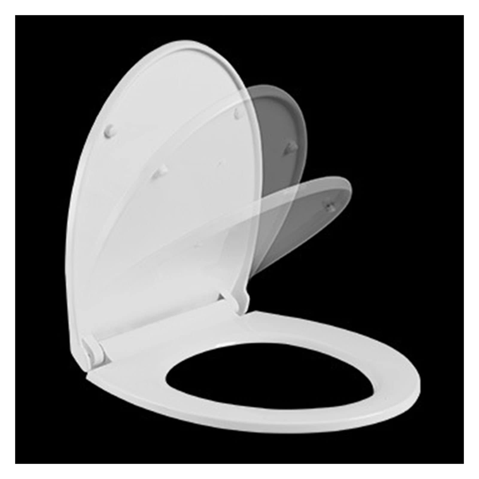 Slow Close Elongated Toilet seat, Comfort fit with Quick Release Hinges and Non-Slip Bumpers, White, Quick, Comfort, fit, Toilet, seat, Close, Slow, Elongated, Adjustable
