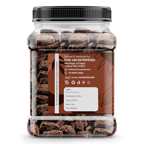 Image of FreshoCartz Black Dry Dates 1kg | Dry Chuhara | Kali Kharak | Sukha Khajur | Kharek | Healthy & Natural Black Dates | Dry Fruits | Jar Pack