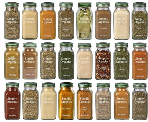 Simplly Organics Herbs, Spices and Seasonings Assorted Variety Sampler Gift Set - By Veher (24-Pack)