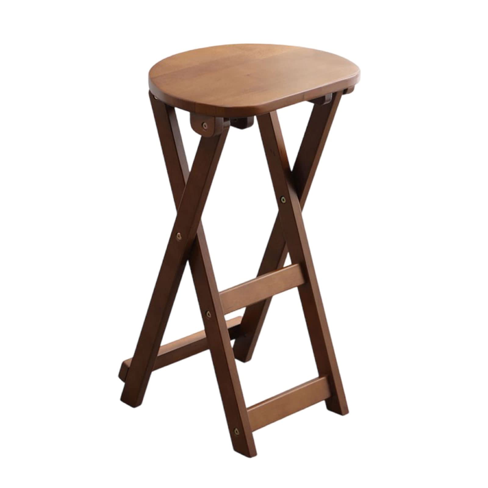 GTHTUHFD Stools To Sit On Folding - Kitchen Chairs Folding Bars, Stool Solid Wood Folding Stool Seat Diameter 36Cm Lightweight And Portable Seat Height 43Cm And 62Cm,Brown-62cm