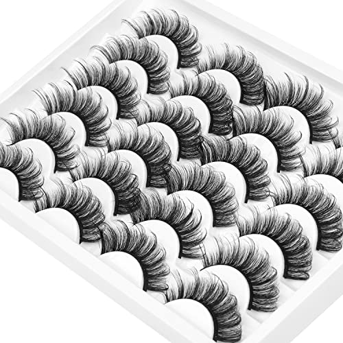 False Eyelashes D Curl Faux Mink Lashes Fluffy 18mm Russian Lashes Extensions Strip Eyelashes Pack by Kiromiro