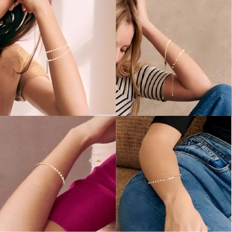 Plus Size Gold-Plated Tennis Bracelet for Women, Double 18K Real Gold Plated, Highly Fade-Resistant, 2-Pack, Sparkling Rhinestones, One-Size-Fits-Most with Adjustable Clasp, Chic Elegant Jewelry Gift for Her - Image 2