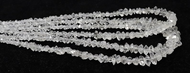 Naturalne przezroczyste białe samorodki Herkimer szorstkie koraliki 5-8 mm 40 cm długi sznurek tworzenie biżuterii, koraliki z kamieni szlachetnych do naszyjnika, bransoletki