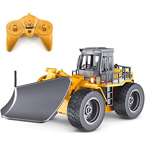 ZOTTEL RC Alloy Engineering Vehicle 1/18 RC Truck Control Remoto Quitanieves 6 Canales 2.4G Alloy Snow Sweeper Vehicle 4WD Tractor Toy con Luces para