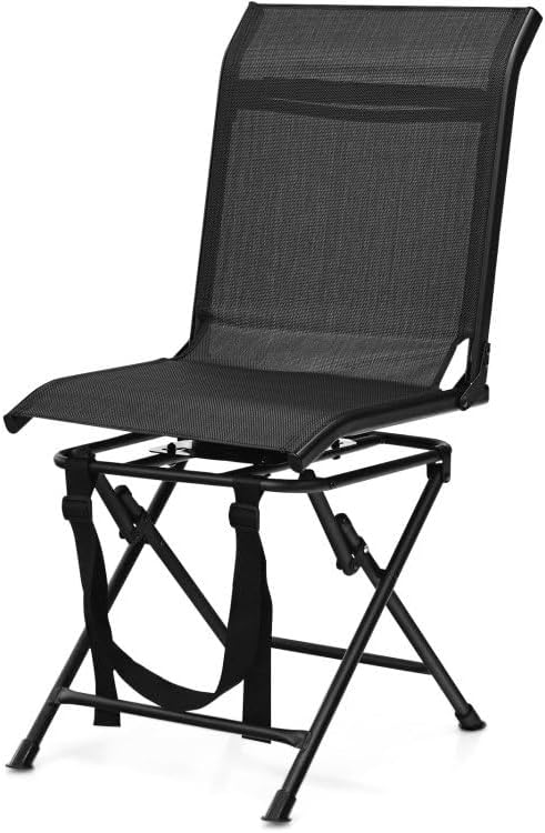 All Weather Outdoor Foldable 360 Degree Swivel Chair with Iron Frame
