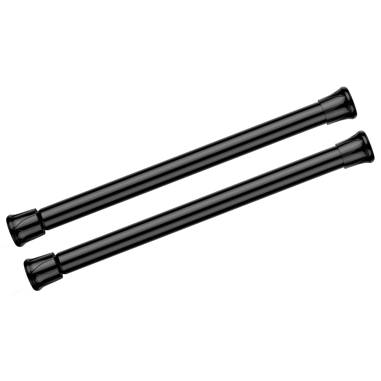 AIZESI Spring Tension Curtain Rods Short Tension Rod (Black,8" to 14"-2Pcs)
