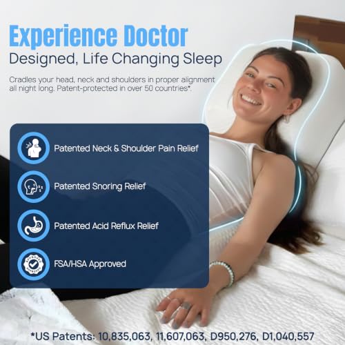 Image of Patented 3.0 Therapy Pillow for Chronic Neck Pain Relief, Decompression, Better Posture & Acid Reflux (For Side Sleepers) - HSA /FSA Approved. Also Opens Airways and Prevents Snoring