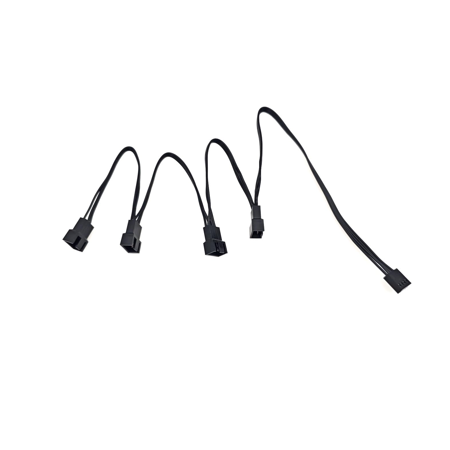 JZK PWM divisor ventilador cable, extensión ventilador control ventiladores PC para conector multiventilador, controlador ventilador PWM 4 pines, divisor en Y, cable extensión PST