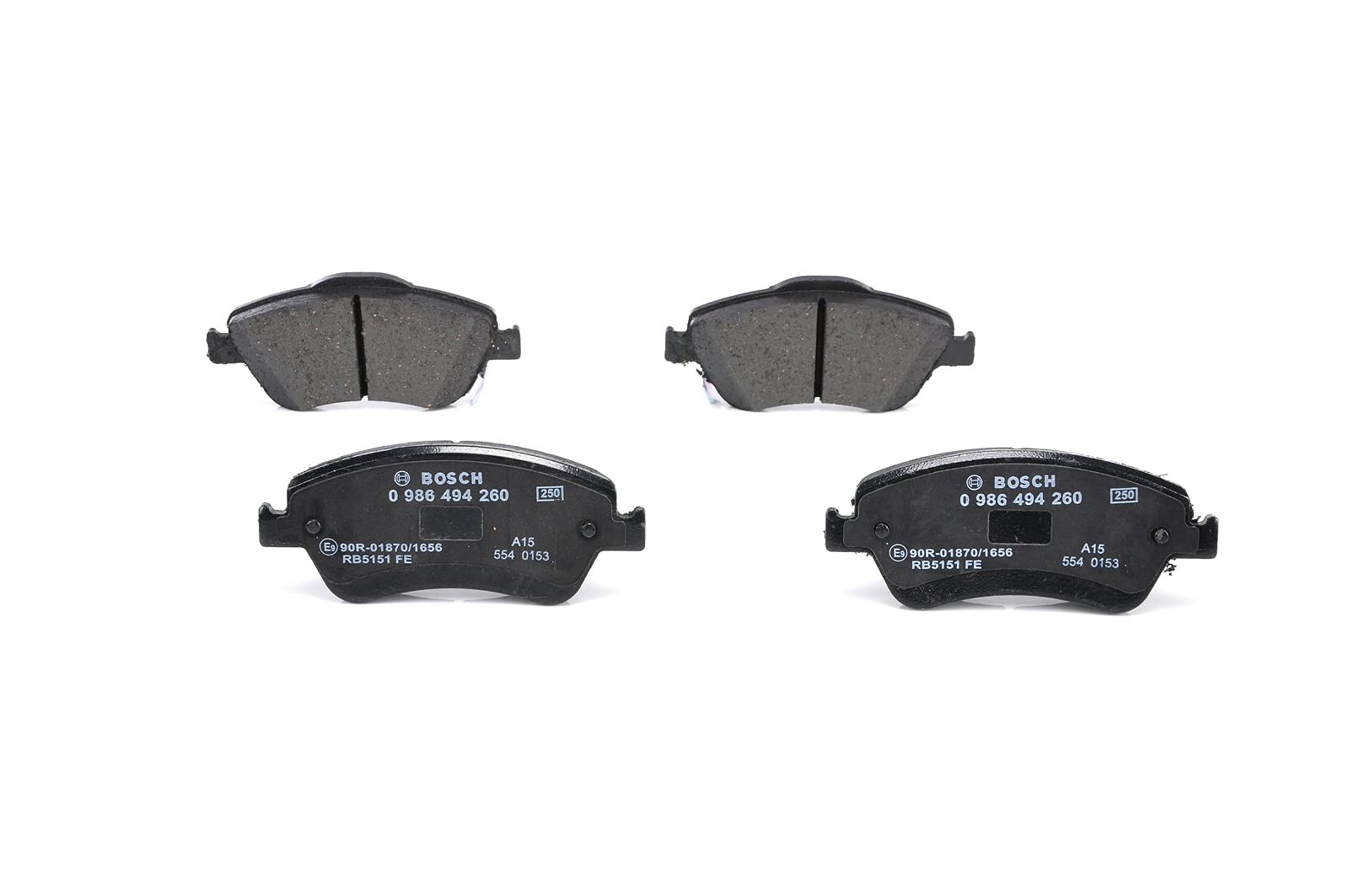 Jeu 4 Qualité Oem Certification Ece-r90 Plaquettes De Frein Avant Bosch BP1132 - Jeu De 4 Sans Cuivre Certifié ECE-R90 Réduction Bruit Frein