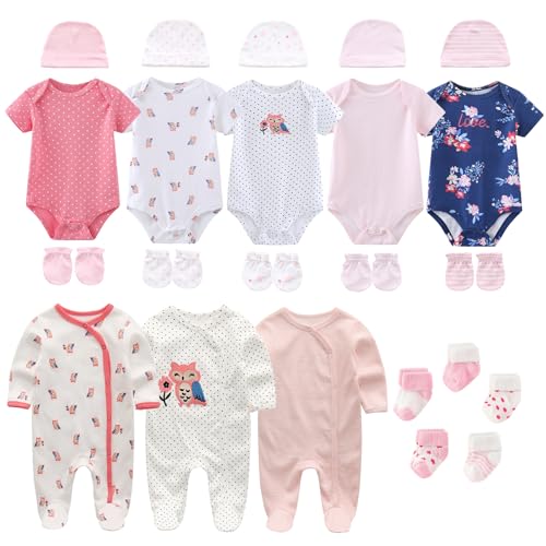 Image of Ruliby New Born Clothes Cotton Layette Gift Set Unisex Baby Outfit and Accessories Newborn Essentials Must Haves