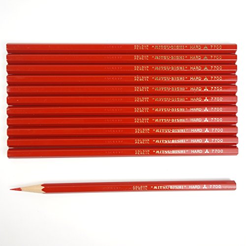 Lápices de colores Mitsubishi No.7700, rojo, docena miniatura 3