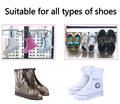 Cubiertas impermeables para zapatos y botas, para lluvia y nieve, unisex adulto, color blanco, talla XL (equivalente a US 7.5-8.5) miniatura 6