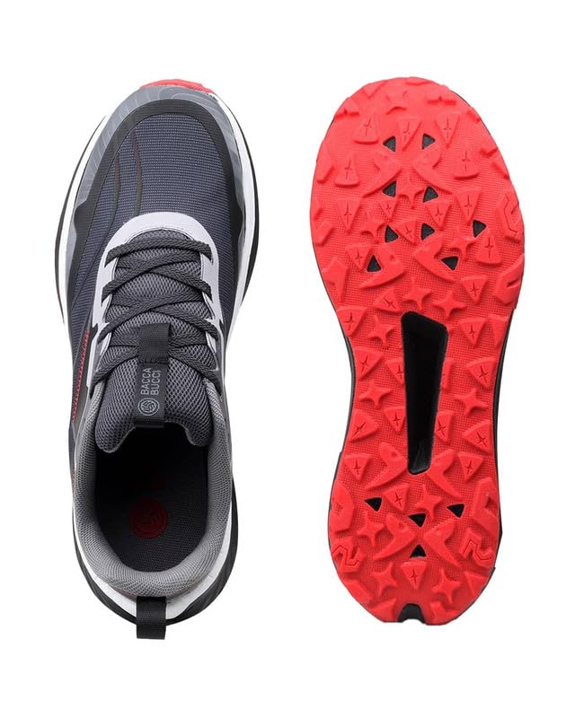 Image of Bacca Bucci HYPERCORE Men's Running /Walking Shoes | Breathable Mesh Upper with Reinforced Overlays | Thick Cushioned Midsole | Rugged Lug Grip Outsole | Lace-Up Sports Sneakers
