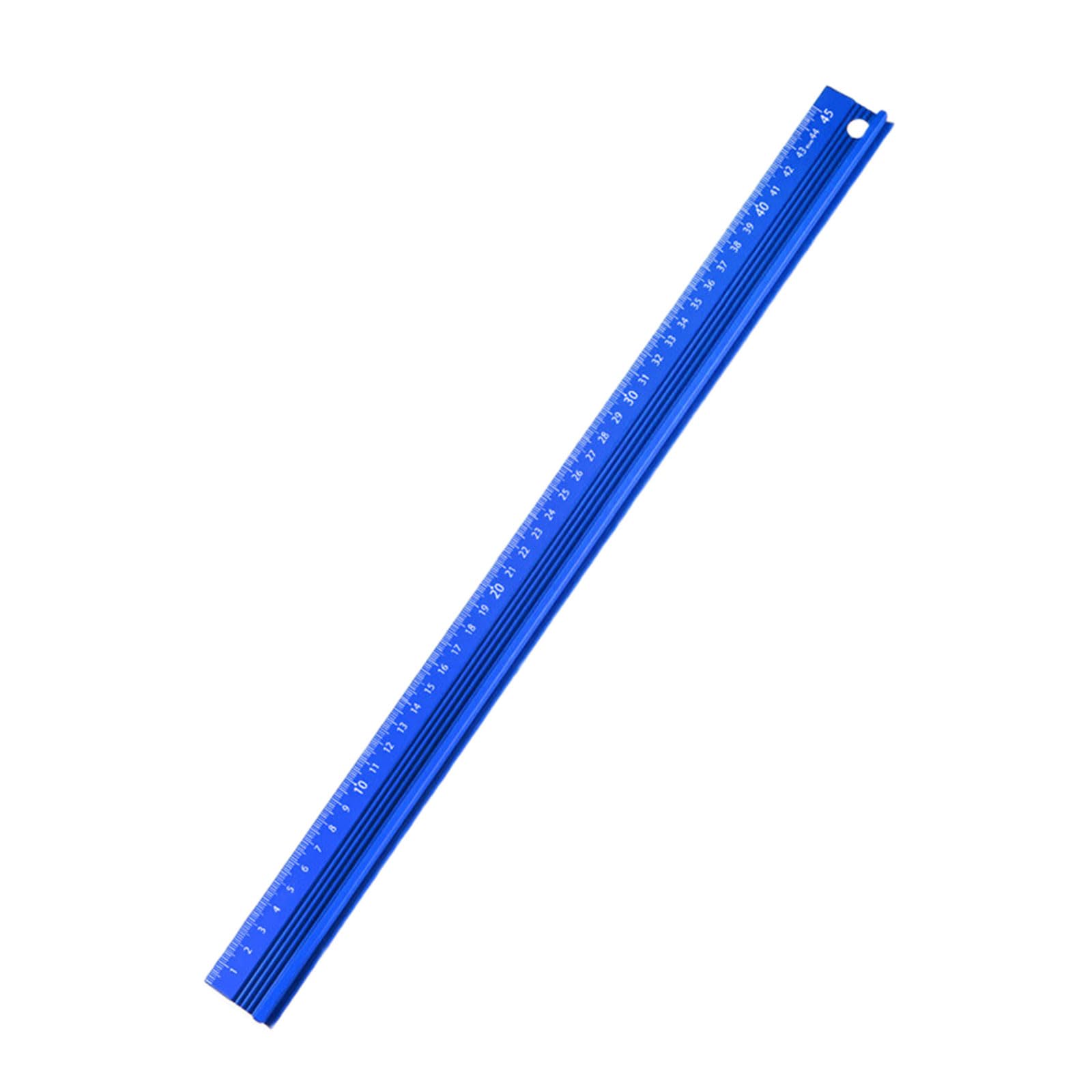 Zbiianxer Blue Professional Thickened Aluminum Ruler 3 Size For Accurate Measurement & Smooth Cutting In Crafting & Construction Aluminum Measuring Ruler