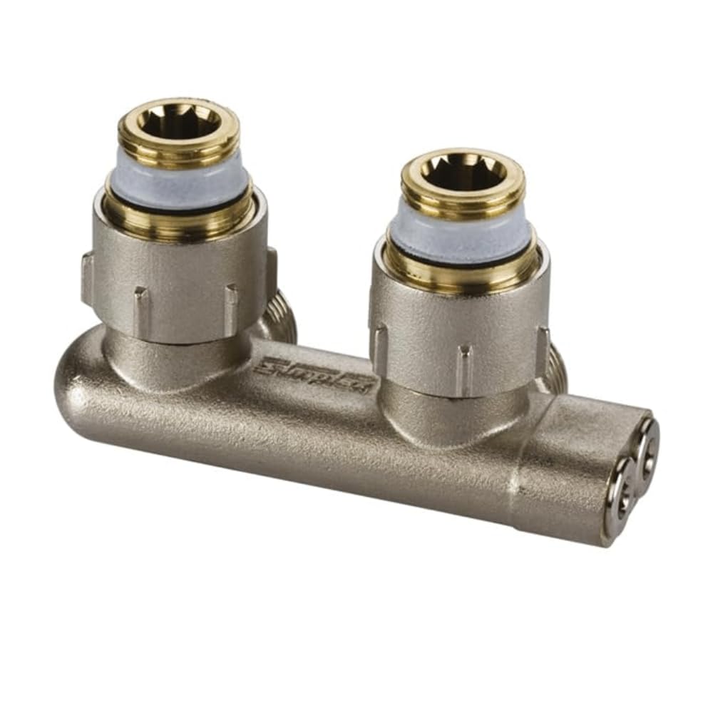 Simplex Umlenkstück für vertauschten Vor- und Rücklauf, Typ E1/50 mit selbstdichtenden Anschlussnippeln, Eck, G3/4i x G3/4a Eurokonus F10077 S