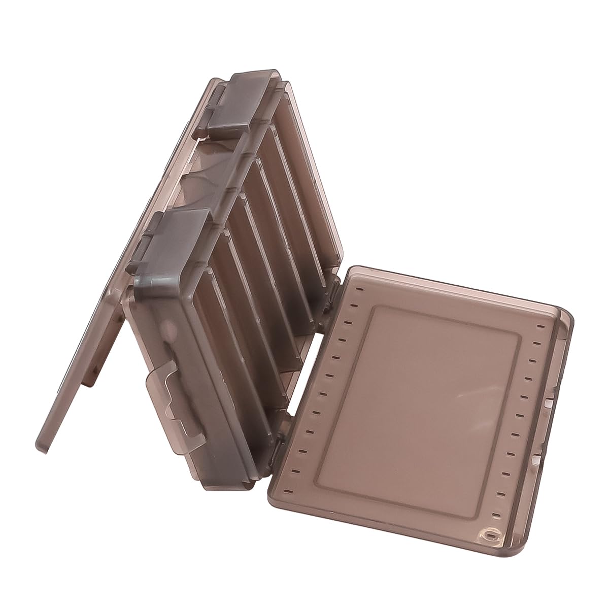 Caja de señuelos de Doble Cara con Caja de Aparejos de Pesca de Mar de Mano para señuelos Duros o Blandos para Buceo Señuelos flotantes de Superficie con faldón Que se Hunden 10 Rejillas