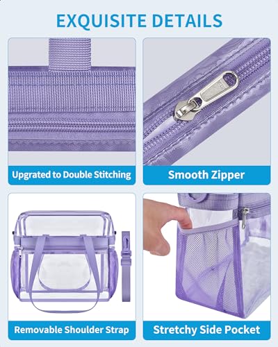Image of Paxiland Clear Bag for Stadium Events 12x6x12 inches, Clear Tote Bag with Reinforced Strap, Clear HandBag for Sports Concert