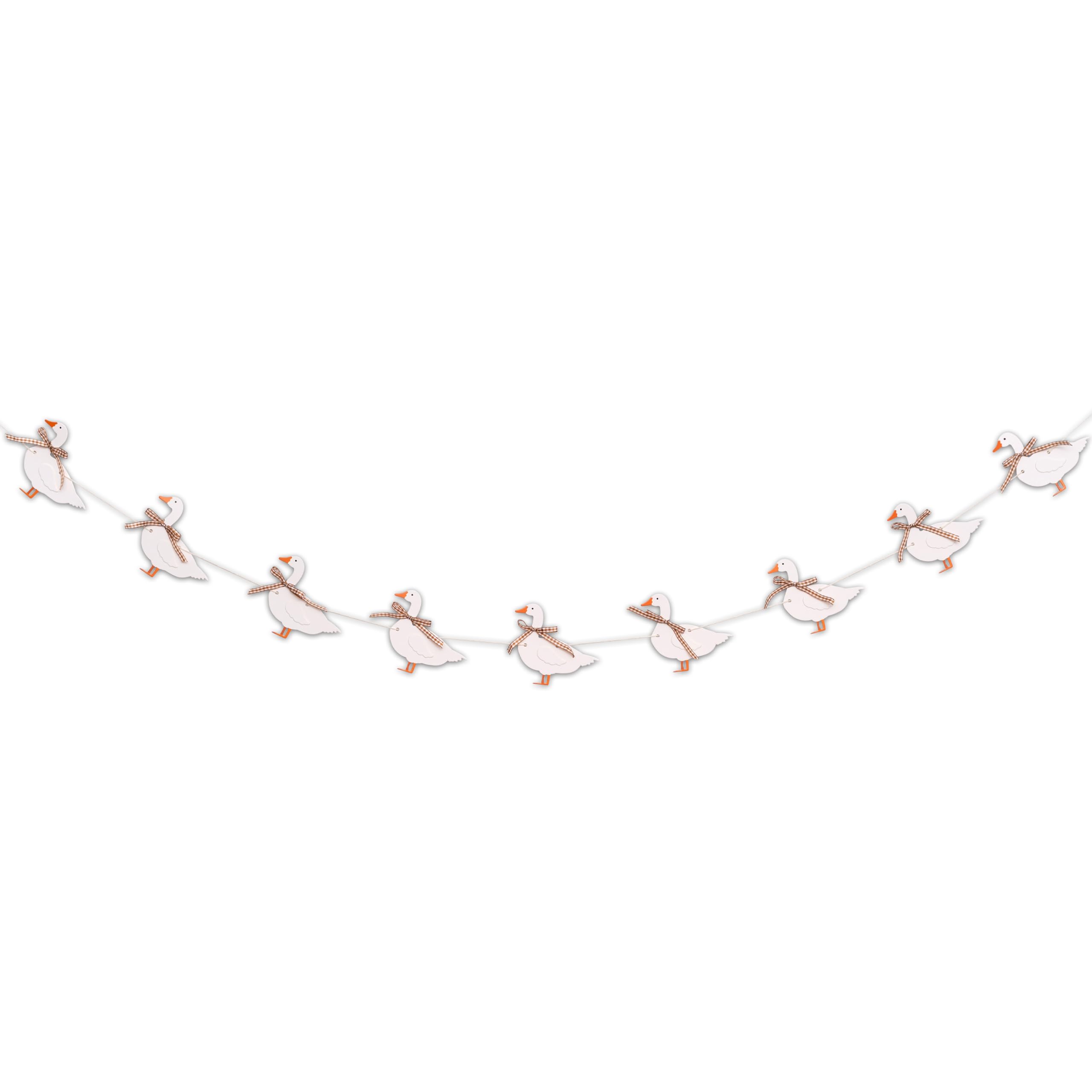 ZAIBIANHAO Goose Theme Banner - Goose Baby Shower Garland,One Silly Goose Brown Gingham Style Birthday Decor,Farm Animal Themed Party Decorations