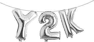 Y2k Party Decorations Early 2000s Pink Party Balloons for Girls, Y2k Themed Party Balloons Set for Teens, Y2k 2000s Birthday Party Decoration, Y2k Pink Party Favor, Party Supplies (Y2K Silver)