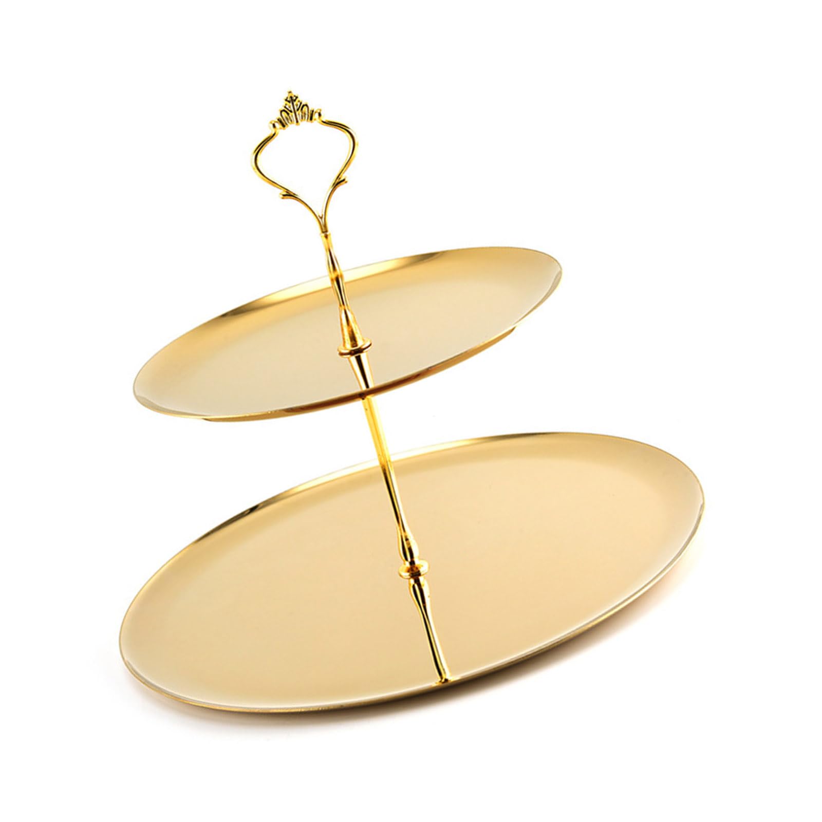 Pangboer Gold Tiered Stainless Steel Dessert Tower Stacked Serving Stand For Cakes Pastries Fruit Snacks And Countertop Party Display Tiered Tray Platter Cupcake Holder Appetizer Plate Afternoon Tea Buffet Serving