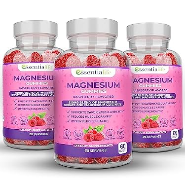 AMAZON - Essentialife 3 Pack Magnesium Gummies – Blend of Magnesium Citrate & Magnesium Glycinate – Supports Digestion – Stay Calm & Wake Up Energized with Magnesium Supplements for Sleep – 90 Servings