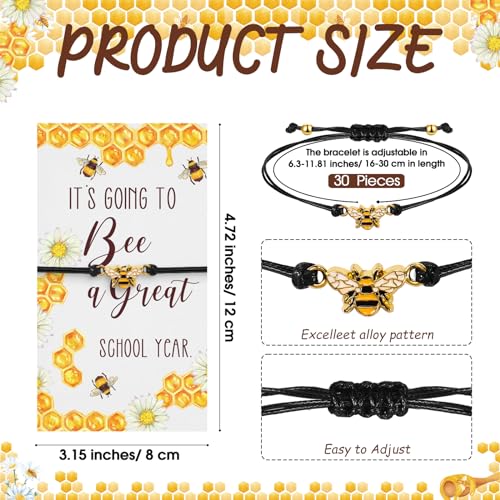 Sasylvia Inspirational Bee Bulk Bracelet Positive Handmade Honeybee Bracelet with Motivational Card Bee Party Favor Thank You Gift for Medical Assistant Classroom Awards Student Teacher2