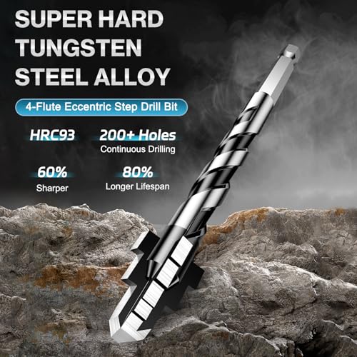 Lytool Tungsten Carbide Stepped Drill Bit Set
