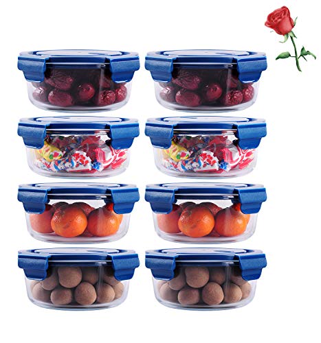 Image of STAR WORK 650 ml Round Glass Meal Prep Containers, Food Storage Containers with Lids Airtight, Glass Lunch Boxes, Microwave, Oven, Go & Freezer-to-Oven-Safe Food Containers Pack of (4)
