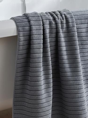 Image of NAUTICA Quick Dry Towel -1pc Bath Towel (ridgeport) | 500 GSM l 30 x 60 inch | Quick Dry Large Pool & Travel Towel | Grey