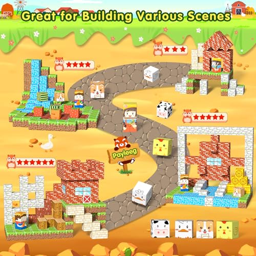 Payleeg Magnetic Blocks Building Toys for Kids Ages 4-8 5-7 8-12 Year Old, Magnetic Cubes Tiles Montessori Sensory Travel Toddler Boys Girls Toys Games Christmas Birthday Gifts - Image 2
