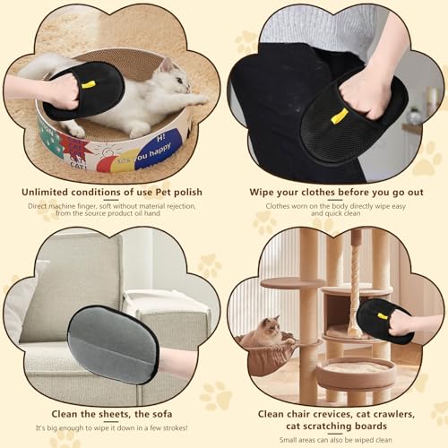 Image of 2Pcs Pet Hair Remover Glove,Static Pet Removal Gloves,Cat Grooming Gloves for Hair Removal,Reusable Double Sided Pet Hair Remover,for Couch,Furniture,Carpet,Curtain