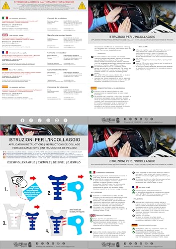 BLACK DOVES GRAPHICS 3D Motorrad-Tankaufkleber, Rot, Kratzfest, Harz, Schimmernd, Outdoor, Motorrad, Ducati Multistrada 950 1200 1260 S V2, Hypermotard 2020-2022