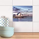 creatisto Stickerfliesen für Küche und Bad I Fliesen-Folie Sticker selbstklebend I Fliesen verschönern - Fliesenspiegel für Küchen- und Badfliesen I Design: Sydney