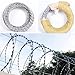 304 Stainless Steel Razor Wire Double Helical Ribbon Barbed Concertina Wire Roll for Deter Theft, Farm Fence Outdoor Garden Protection(50m)