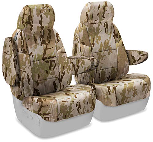 Coverking Front 50/50 Bucket Custom Fit Seat Cover for Select Hyundai Elantra Models - Cordura/Ballistic (Multi-Cam Camo Arid)