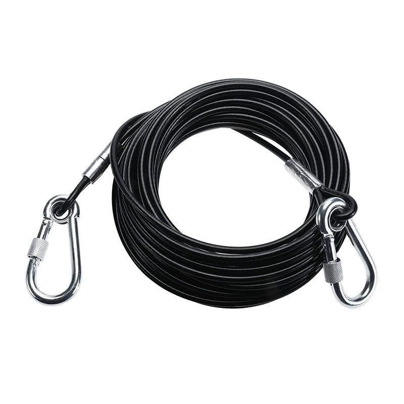 YIGOOWN Hausleine für Hunde Edelstahl PVC Tie Out Leine 2m Hundeleine Laufleine mit Drehbarer Haken 3mm Dick...