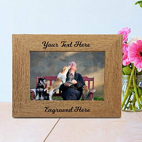 Personalised Photo Frame Engraved 7X5 Wood Photo Album for Her Him Girls Women Wife Family Memorial Gift for Birthday Mothers Day Fathers Day Christmas (Landscape) Design 01 - Image 3