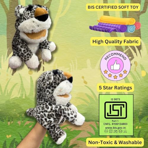 Image of Chi-Chimpu Talking Mouth Animal Hand Puppet - Interactive Plush Toy for Kids, Perfect for Storytelling, Imaginative Play, Educational Learning, and Creative Role-Playing - Black