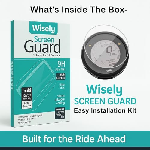 Image of Wisely Pack 2 - Screen Guard for TVS Ronin Bike - Display Digital Meter Protector - HD Clear, Full Cover - Easy Installation Kit - Tvs Ronin Instrument Cluster Accessories