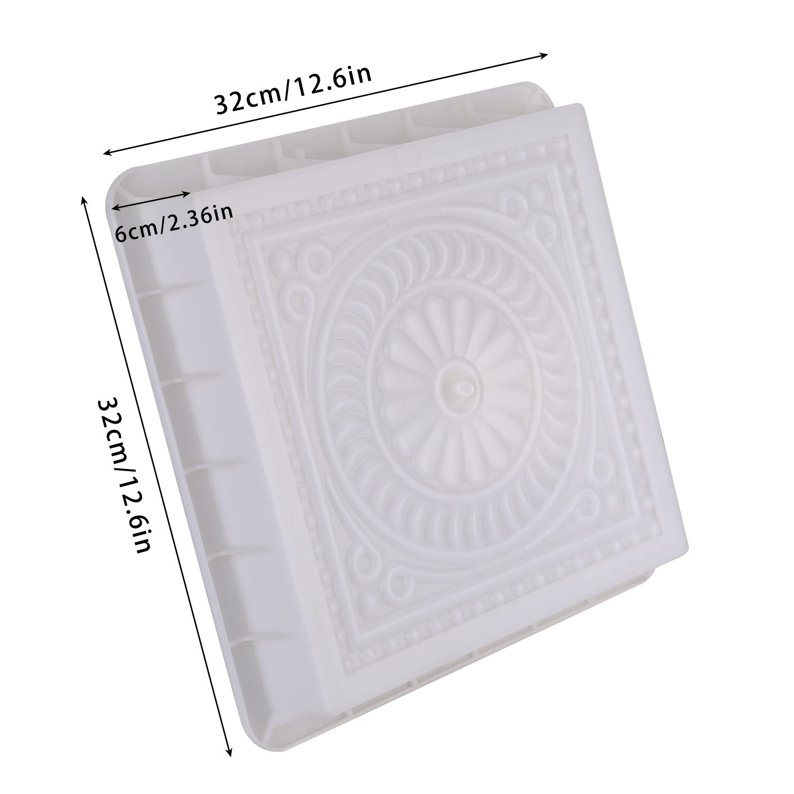 TODVTOO Stepping Stone Molds Concrete Cement Stamps Mould Concrete Pavers Walkway Square Plastic Mold DIY for Patio and Garden Reusable (1)