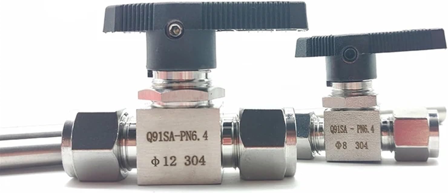 Stainless Steel Double Ferrule Ball Valve 6mm 8mm 10mm 1/8" 1/4" 3/8" Straight-through switching valve(316L,3/8")