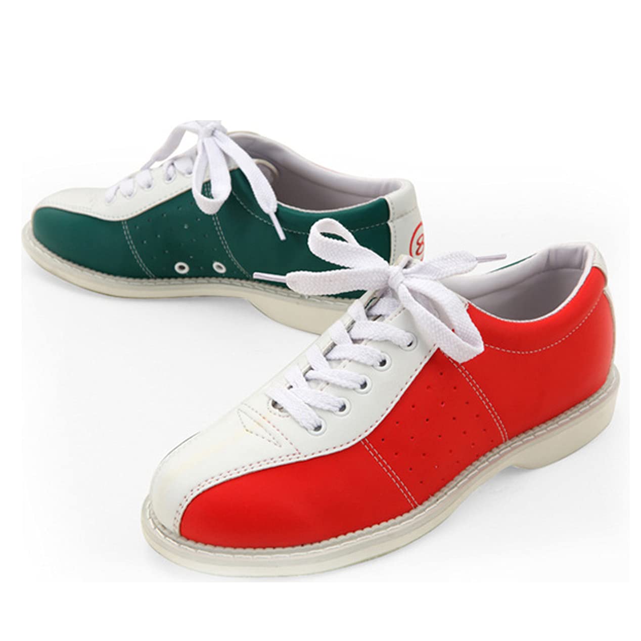 WJFGGXHK Mens Bowling Shoes Lightweight Flat Sole Women Bowls Shoes Bowling Trainers,Red,40 EU