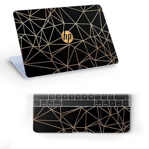 Inkykart Pattern H15 Top+Wrist Pad Vinyl Laptop Skin/Sticker/Cover for 13 to 13.3 Inches Laptops Laminated-Removable-HD Quality Compatible for Hp.(13x9.2 Inches)