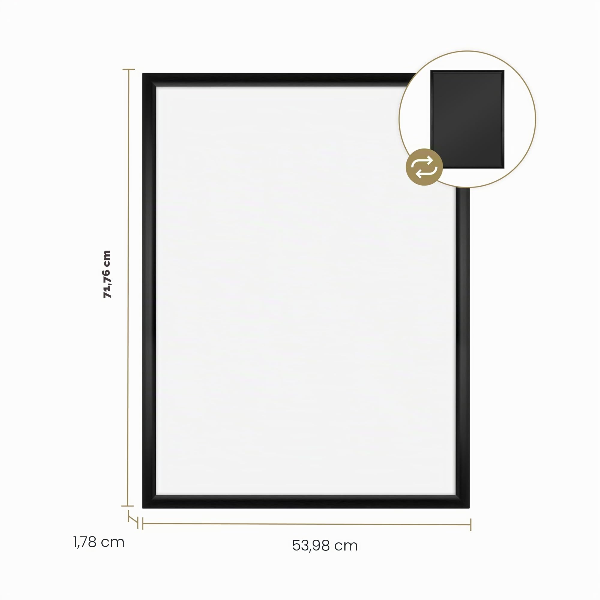 MCS Puzzle Frame 51x68,5 cm Marco Negro Para Rompecabezas Terminados, Montado Vertical y Horizontal Para Colgar en la Pared, Cuadro Grande Para la Exhibición y Preservacion de Rompecabezas (Pack de 1)