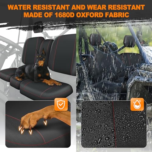 Image of BORDAN UTV Seat Cover for Can Am Defender All Models, Heavy Duty 1680D Waterproof Full Protection Outdoor Seat Cover Set(8 PCS)
