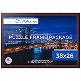 ArtToFrames 38x26 INCH/97x66 CM Red Frame for 2000 piece Puzzles.This 1.25 Inch Custom MDF Puzzle Frame is Cherry - Comes with Economy Acrylic (PuzzleBW26-039-38x26)