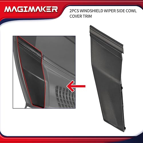 Miniatura 5 de Magimaker 2 piezas de cubierta lateral del limpiaparabrisas 55084-02250 55083-02010 compatible con Toyota Corolla 2014 2015 2016 2017 2018 2019 lado
