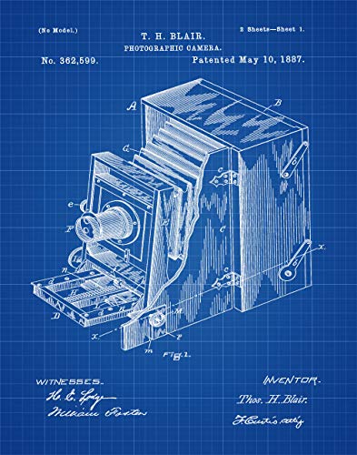 Poster de la caméra en 1887 blueprint WB125 de qualité supérieure