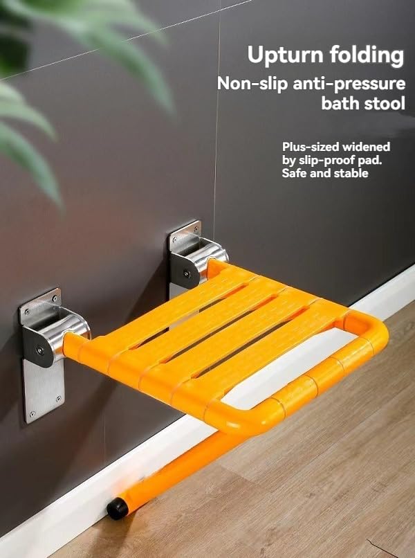 Baño base de acero inoxidable taburete plegable pared ducha asiento antideslizante baño ancianos discapacitados baño baño montado en la pared banco sentado